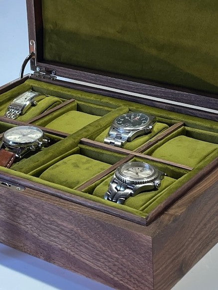 Walnut watch box for 8 watches