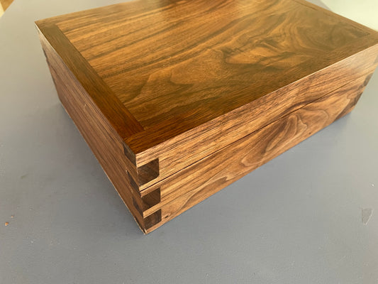 Desk Top Box (available) Walnut Dovetailed box black velvet lining