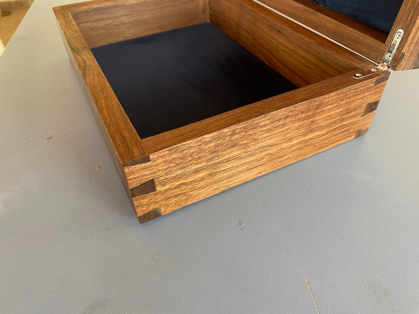 Desk Top Box (available) Walnut Dovetailed box black velvet lining