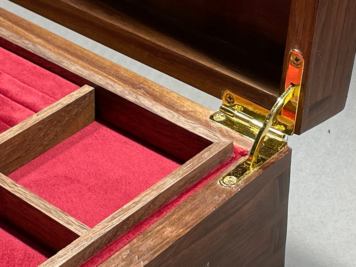 Walnut Jewellery Box (available) with old school tie inlay