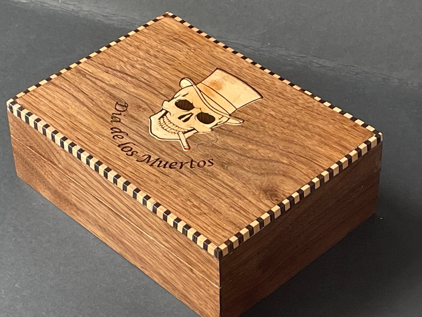 Inlaid Walnut Cufflink Box