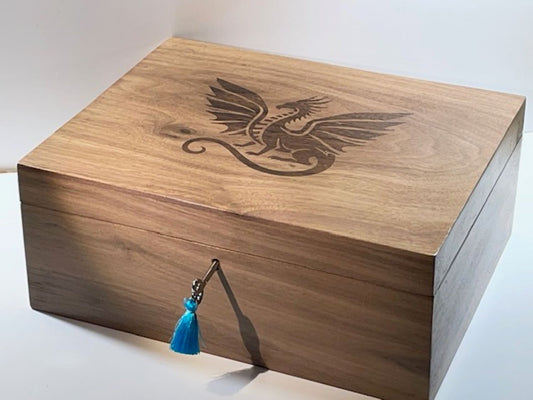 Dragon Watch Box (available) with blue velvet lining